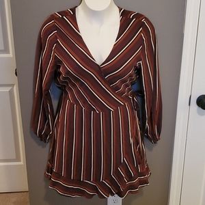 Adorable Long Sleeve Faux Wrap Dress